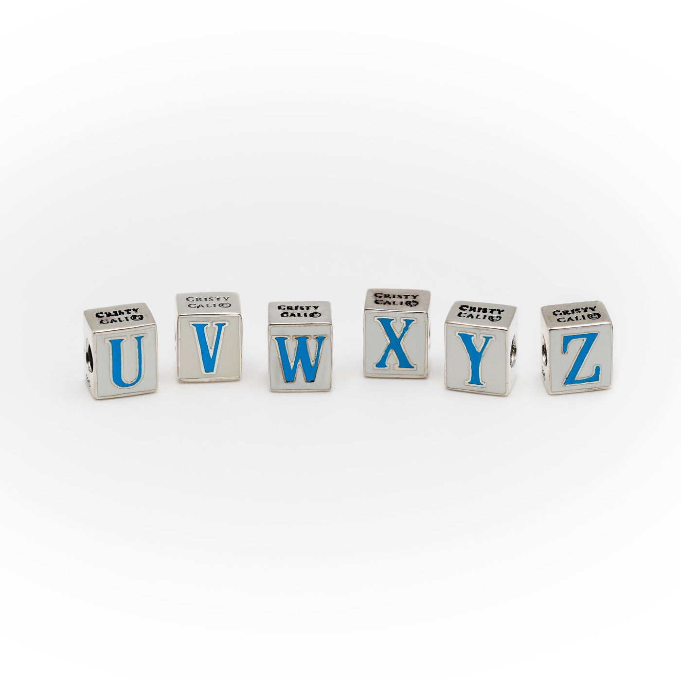 Pewter Letter Beads L 4.5mm Small Silver Pewter Alphabet Beads » 4.5mm  Square Pewter Alphabet Beads