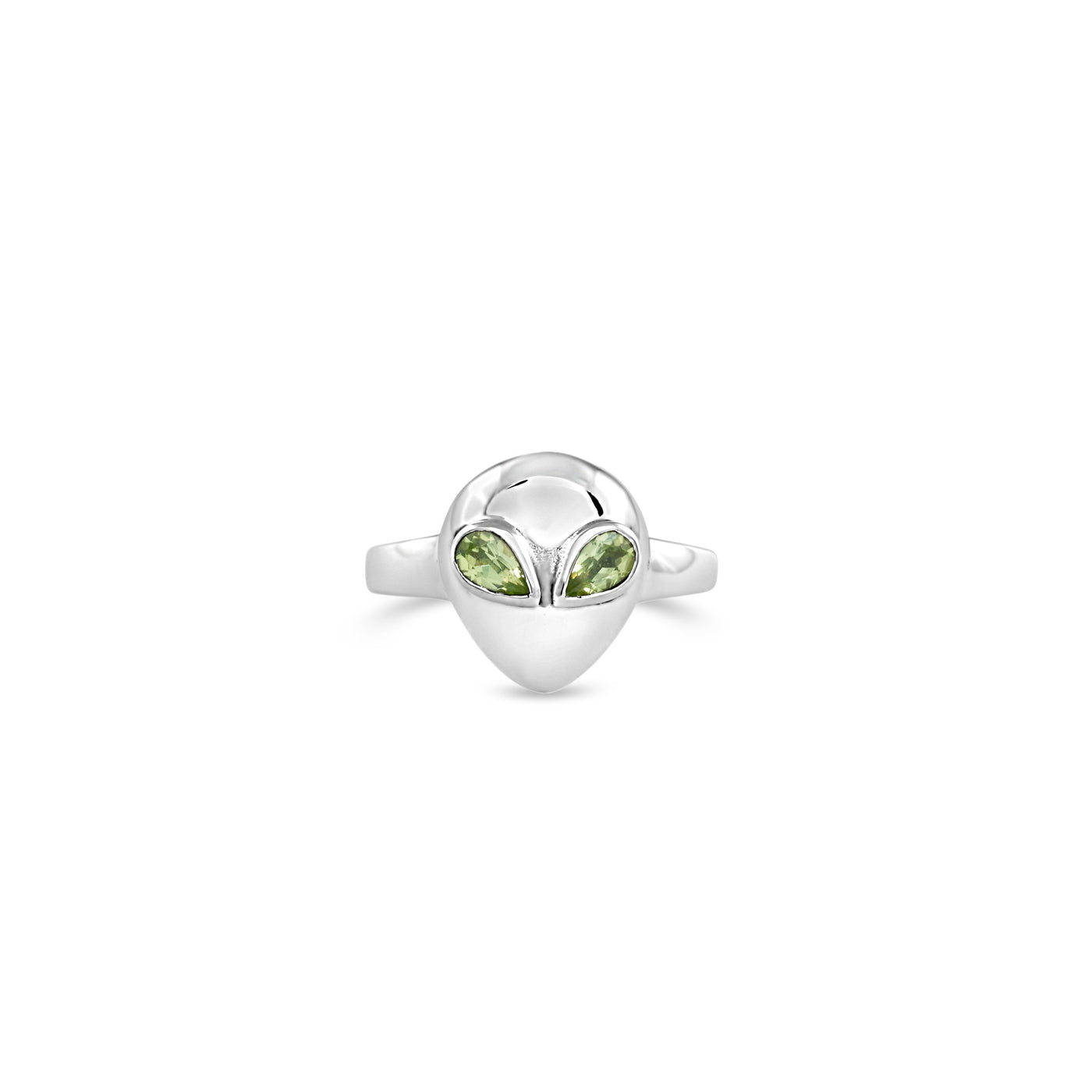 I Come In Peace Gemstone Alien Ring - Peridot