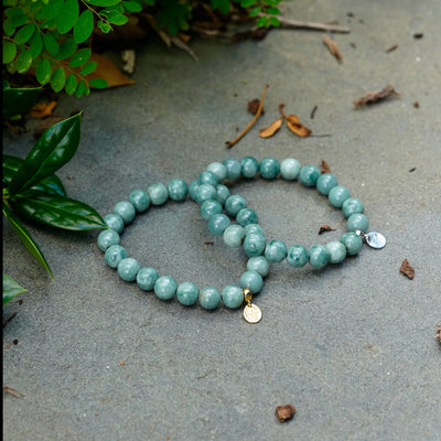 Chunky Sage Mayan Jade Signature Stretch Bracelet