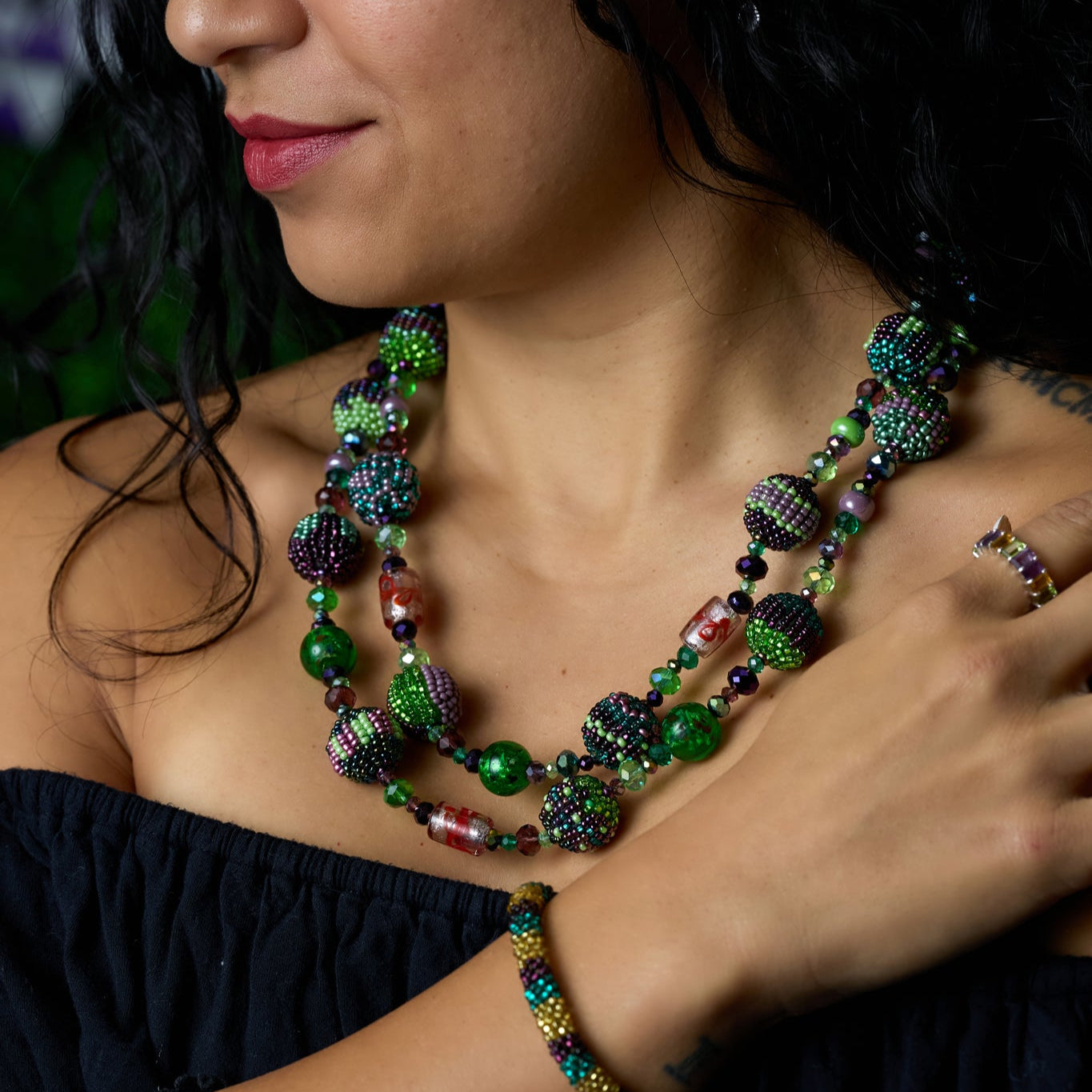 Guatemalan Beaded Carnival Queen Necklace