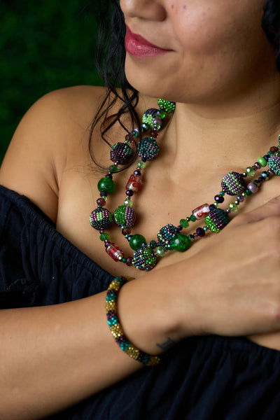 Guatemalan Beaded Carnival Queen Necklace