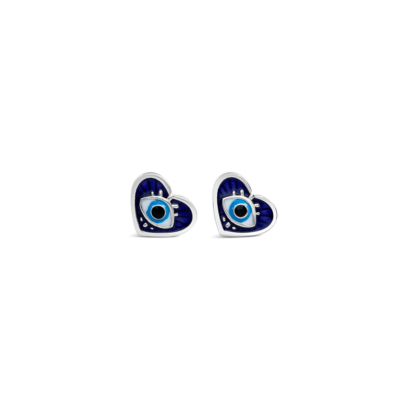 Mediterranean Blue Evil Eye Heart Earrings