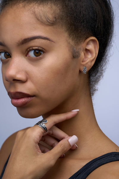 Honeycomb & Bee Earrings