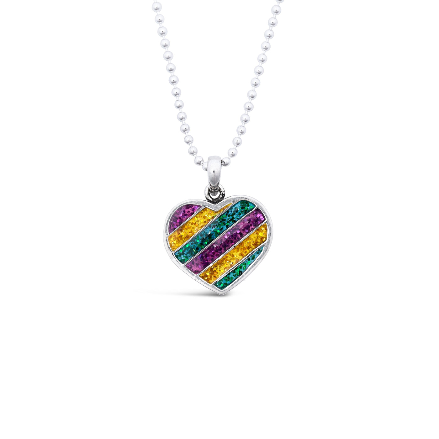 Mardi Gras Heart Charm - Small (PREORDER JAN 2025)