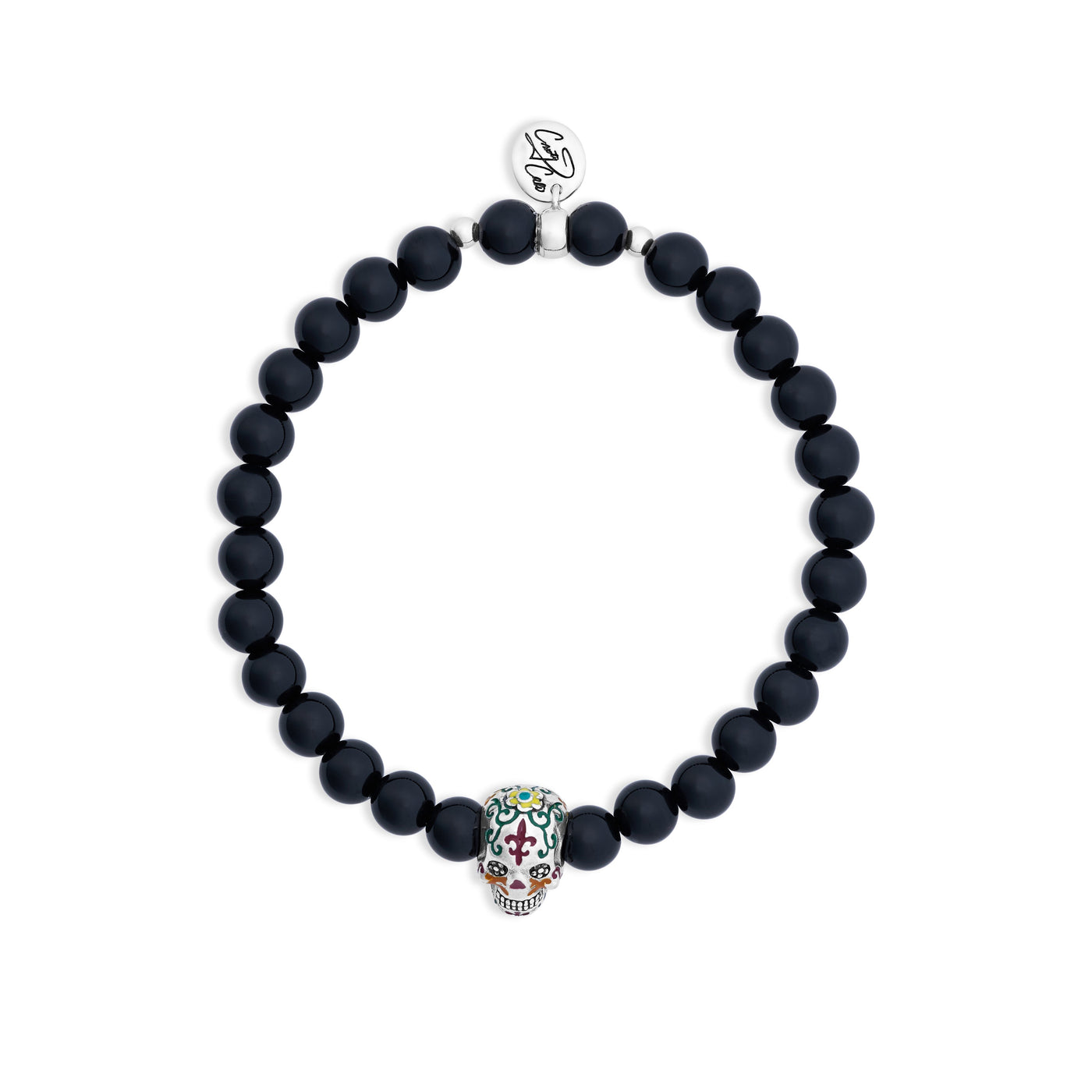 Carnival Sugar Skull Onyx Signature Stretch Bracelet