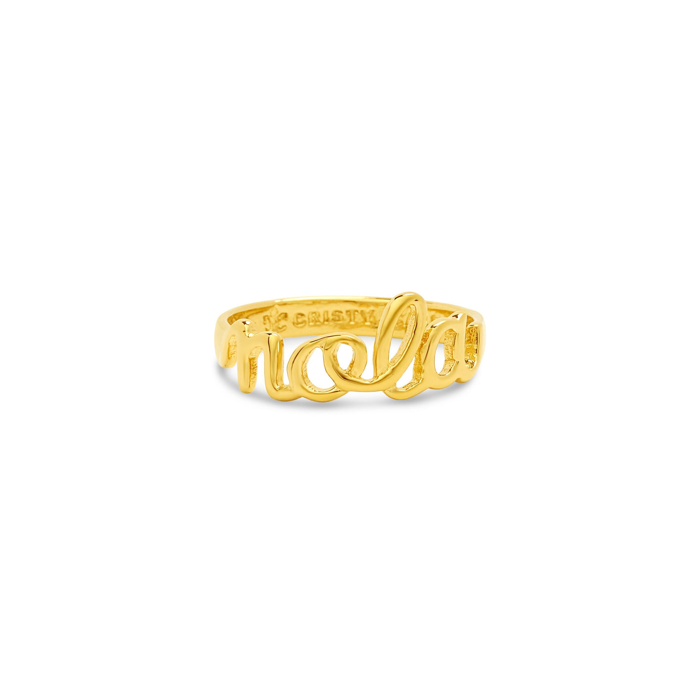 Mini Nola Script Ring Gold Vermeil