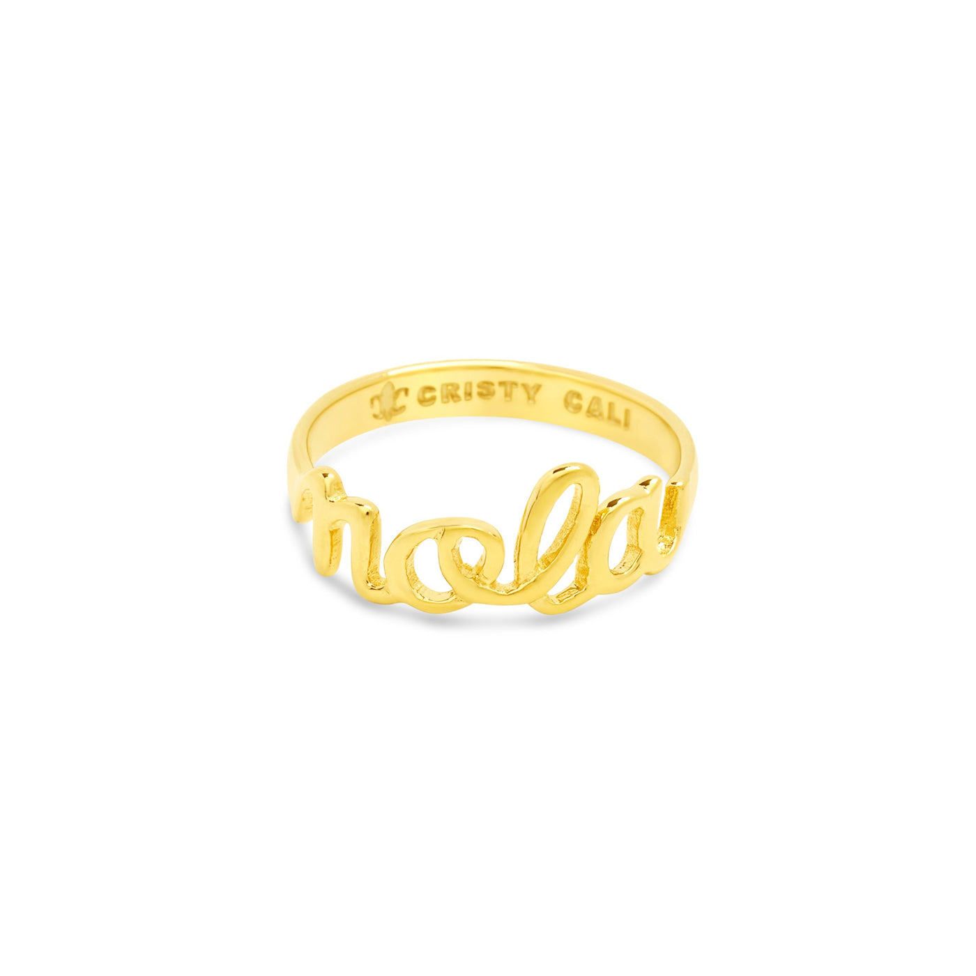 Mini Nola Script Ring Gold Vermeil