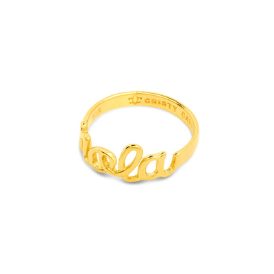 Mini Nola Script Ring Gold Vermeil