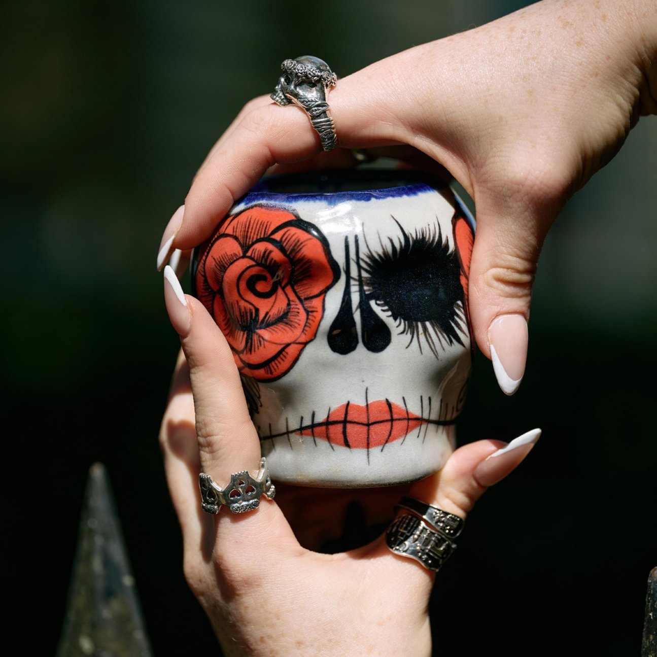 Smell The Roses Skull Mug - Individual