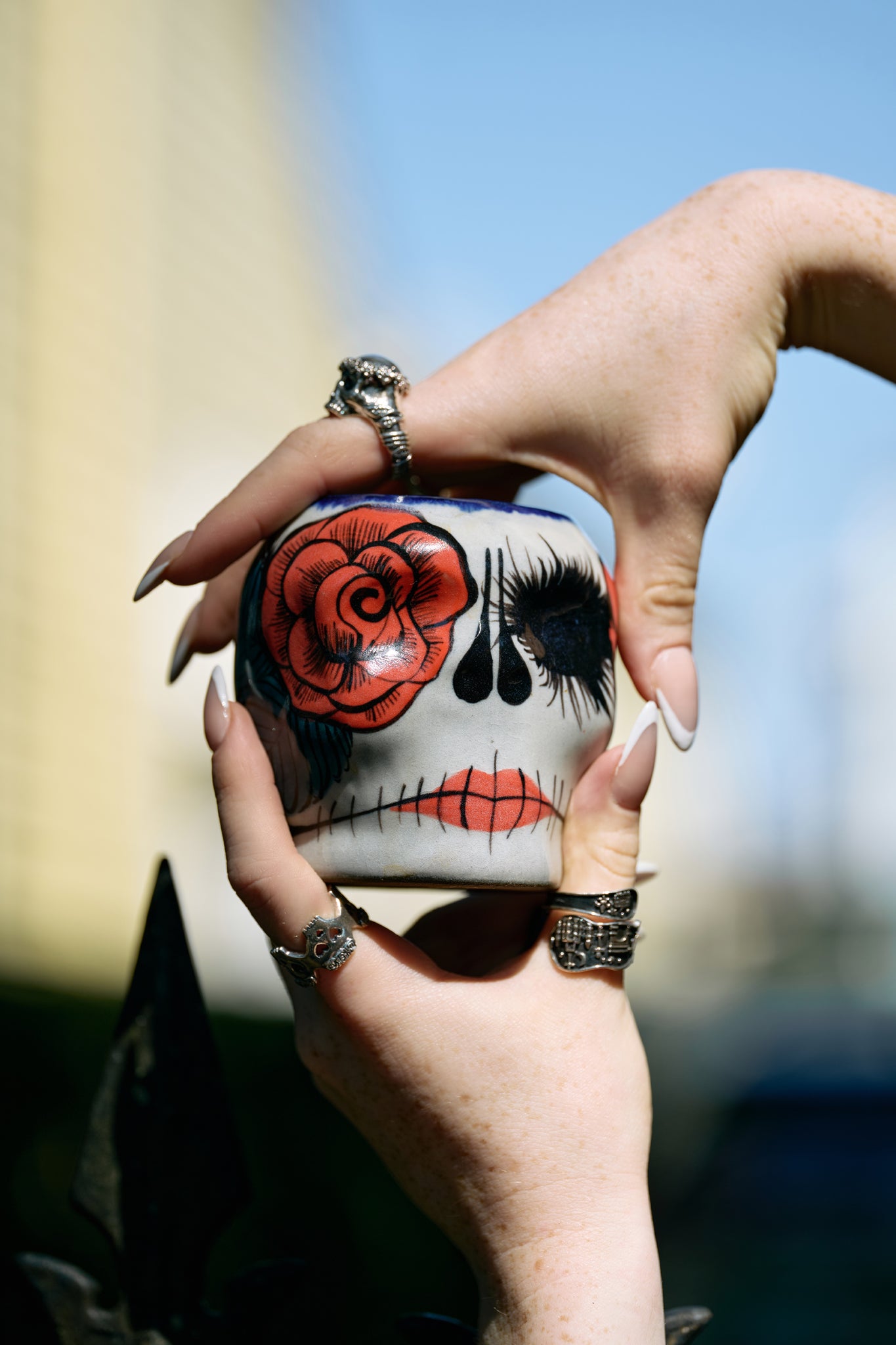 Smell The Roses Skull Mug - Individual