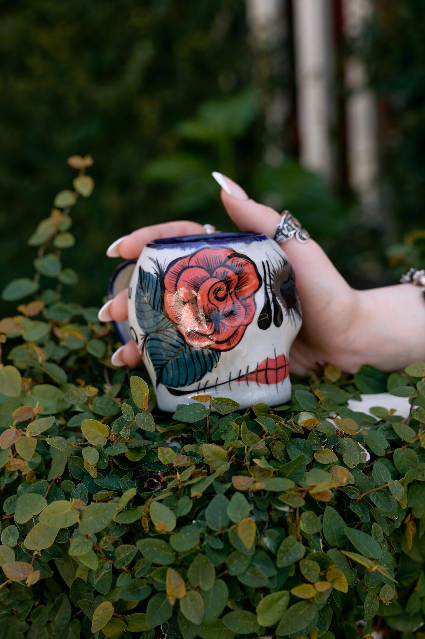 Smell The Roses Skull Mug - Individual