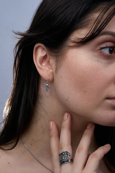 Strength & Courage Fleur de Lis Earrings