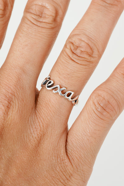 Texas Script Ring