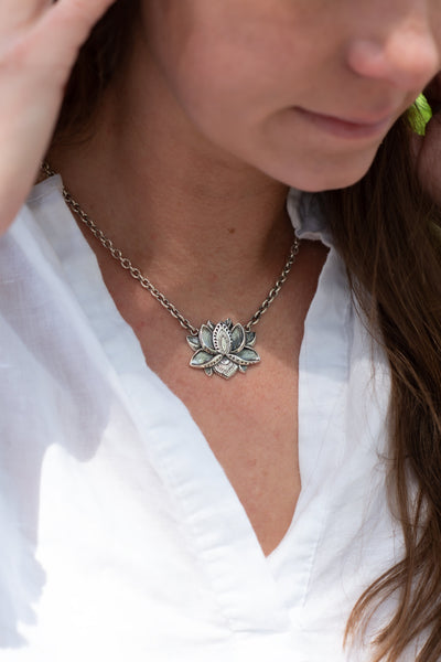 Spirit Rising Lotus Flower Necklace