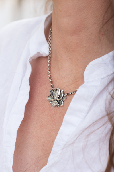 Spirit Rising Lotus Flower Necklace