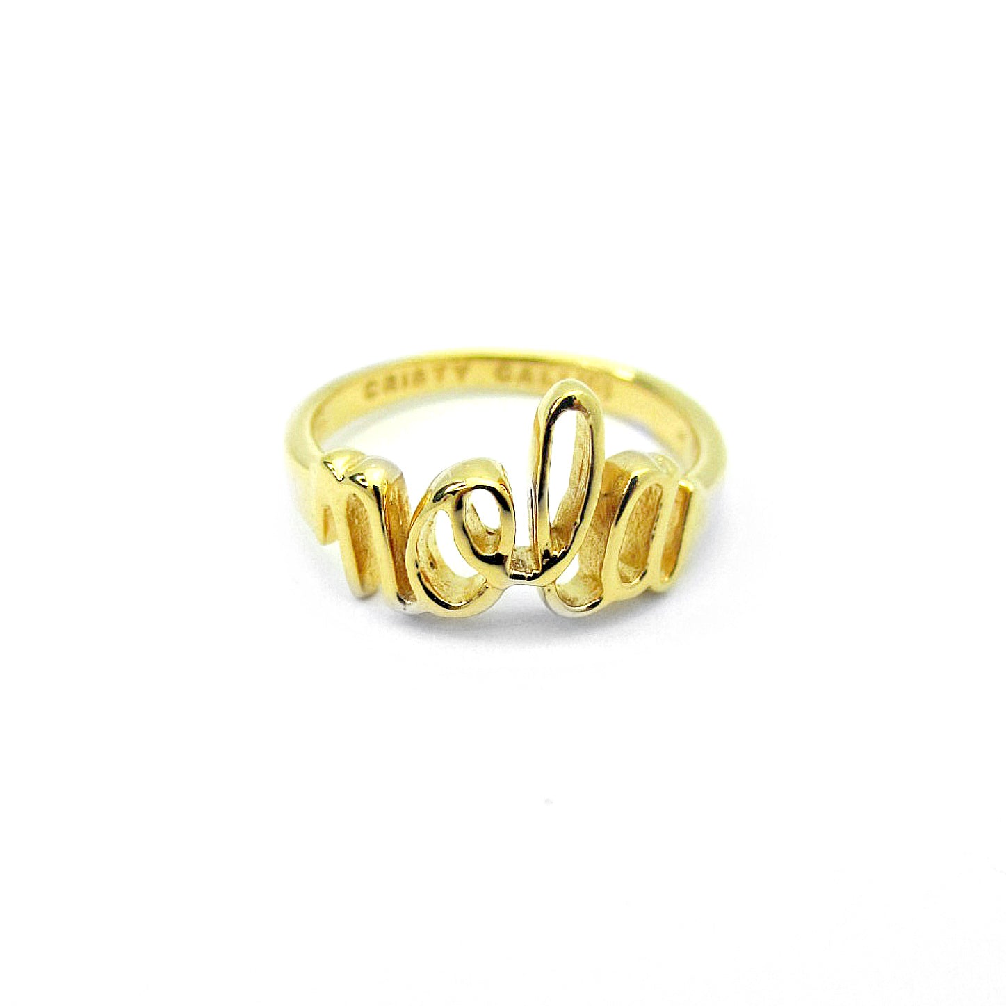 Nola Script Ring Gold Vermeil – Cristy Cali